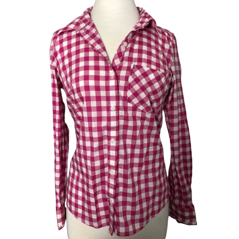 Patagonia pink plaid button shirt Sz S